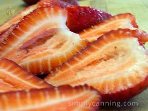 Strawberry slices.