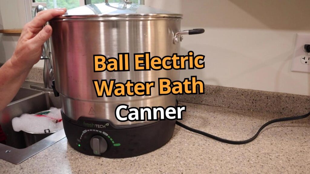 Ball Electric Water Bath Canner sitting on a kitchen counter.
