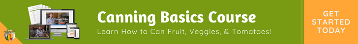 Canning Basics Course to learn how to can fruit, veggies, and tomatoes. 