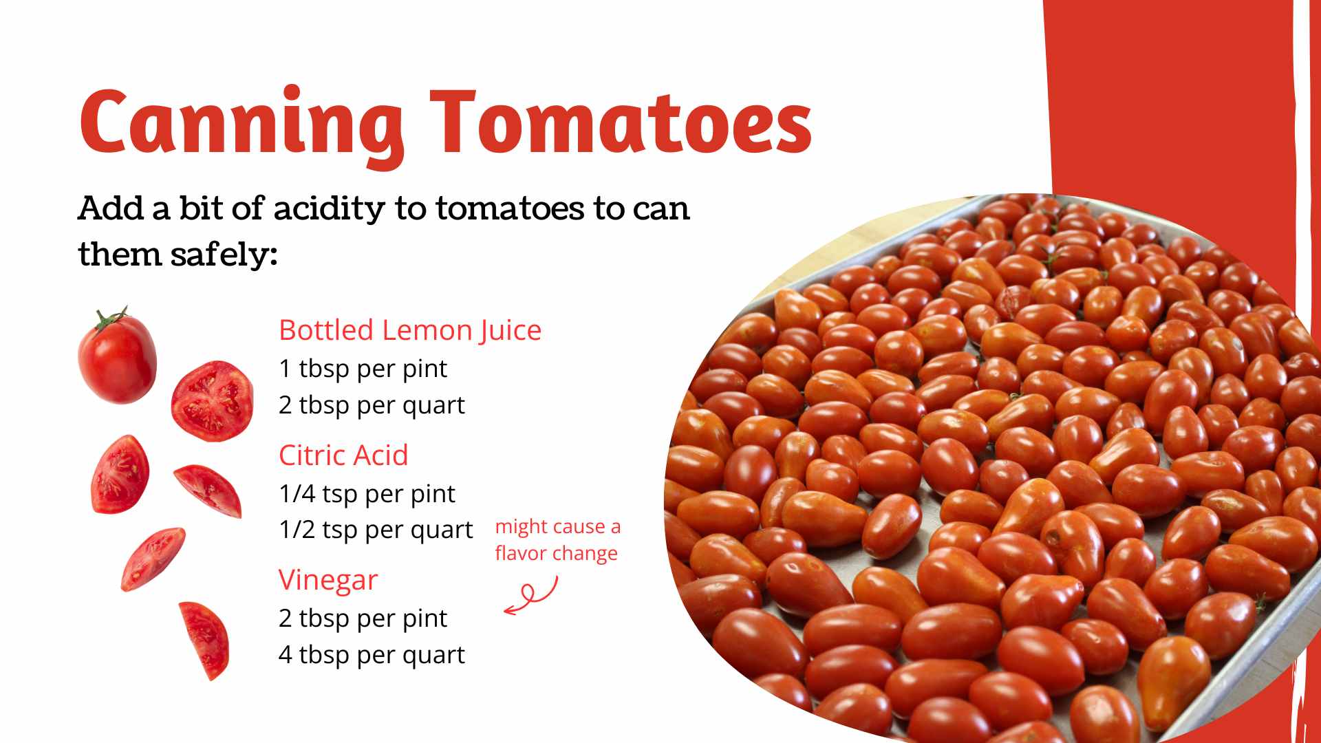 an infographic about canning tomatoes