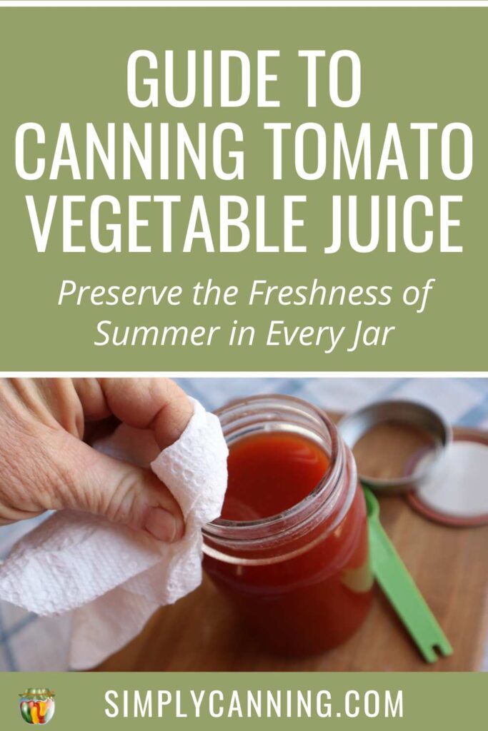 Canning Homemade Tomato Vegetable Juice with your own recipe.