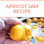 Peeling skins off of fresh apricots.