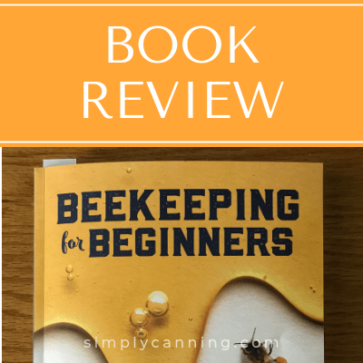 Beekeeping for Beginners book cover illustrated with honey and honeybees.