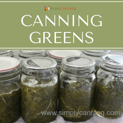Jars of home canned greens.