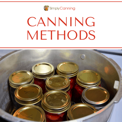 Jars of food in the pressure canner.