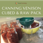 Packing raw cubes of venison into clean canning jars.