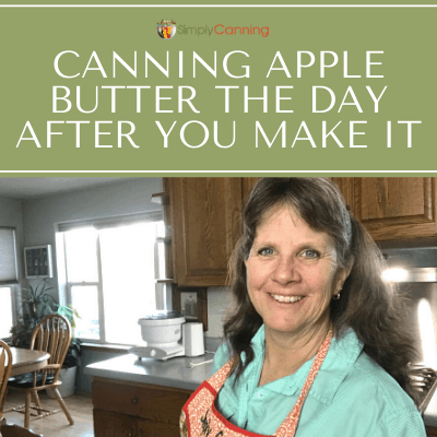 Sharon wearing an apron and standing in the middle of her kitchen.