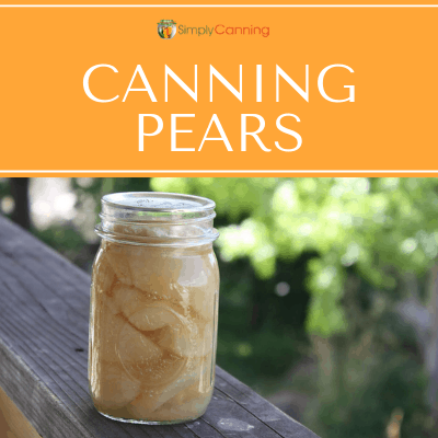 A jar of home canned pears.