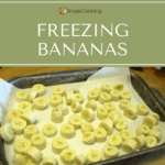 Thick banana slices in a tray covered with parchment paper.
