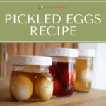 Jars of pickled eggs in various colors of brine.