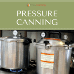 Presto and All American pressure canners sitting on a stovetop.