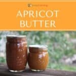 Two fancy jelly jars of apricot butter.