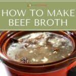 Beef bones cooking into broth in the slow cooker.