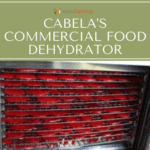Bright red food drying in the Cabela dehydrator.