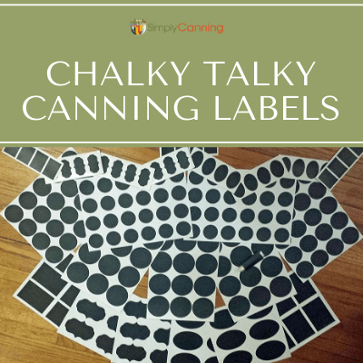 Sheets of Chalky Talky labels spread over the kitchen table.