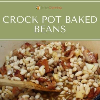 A pot filled with beans and other ingredients.