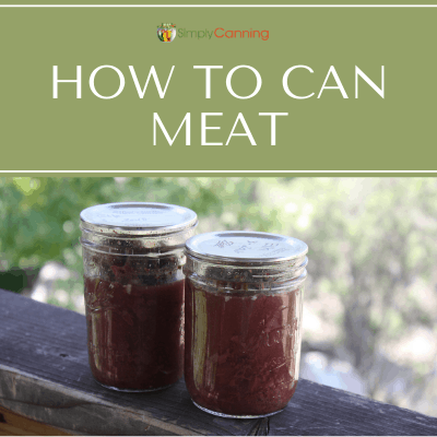 Two jars of home canned meat sitting next to each other.