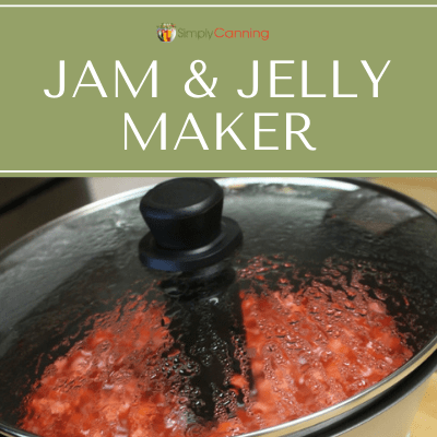 Jam cooking inside the jam and jelly maker machine.