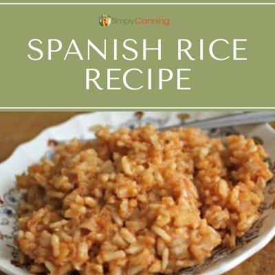 A lovely dish of colorful Spanish rice.