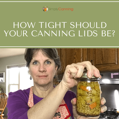 Sharon tightening the ring on a jar of peppers.