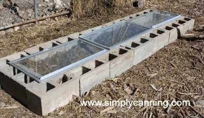 The finished cold frame outside.