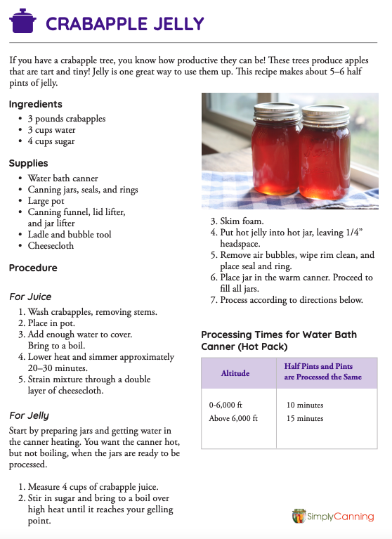 Crab apple jelly recipe