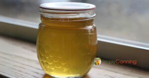Jar of dandelion jelly.