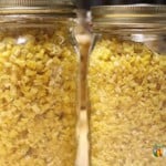 Jars filled with dehydrated corn.
