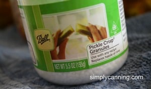 Jar of Pickle Crisp Granules.