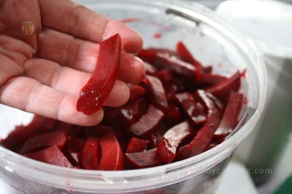 chopped beets ready for freeze dryer
