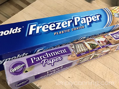Boxes of freezer paper and parchment paper.