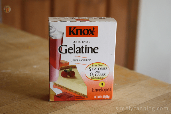 A package of Knox Gelatine sitting on the countertop.