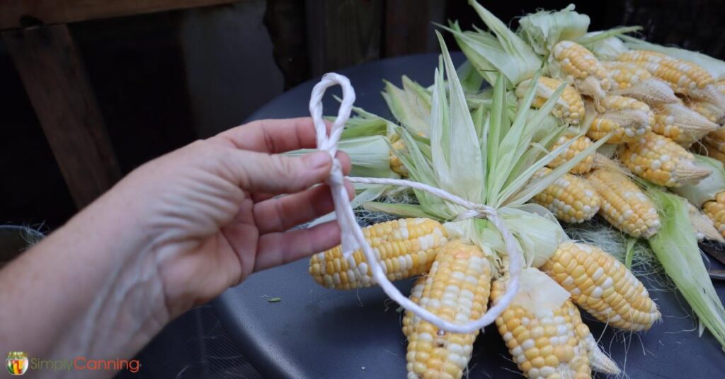 String Corn Together How to Air Dry Corn on the Cob