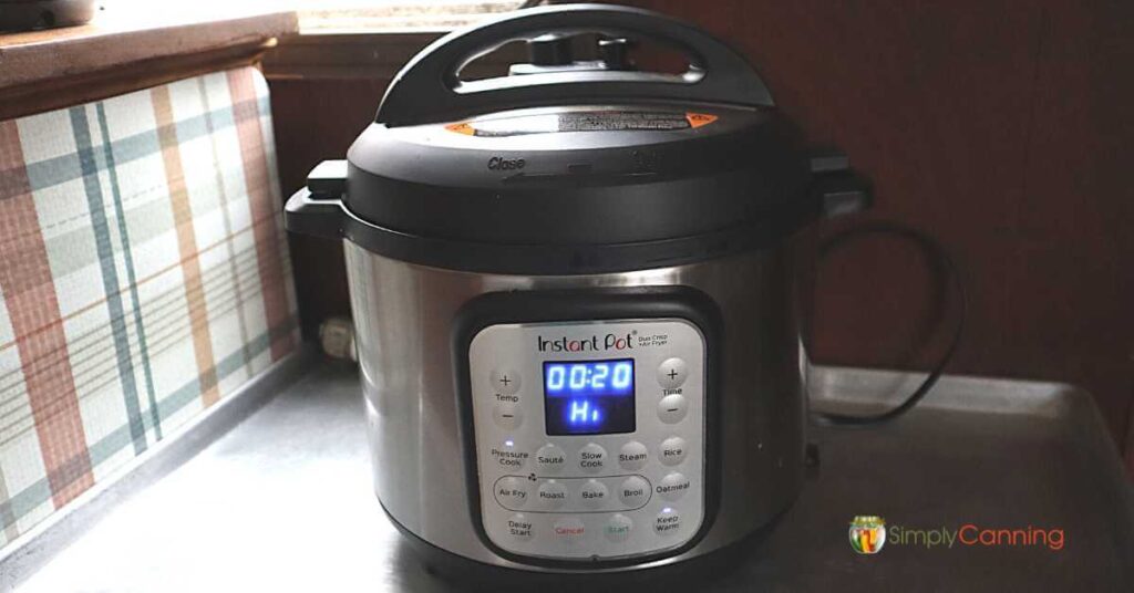 Instant pot sitting on my kitchen counter.  