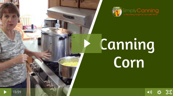 Sharon pointing at a pot of cooking sweet corn linked to member lesson.