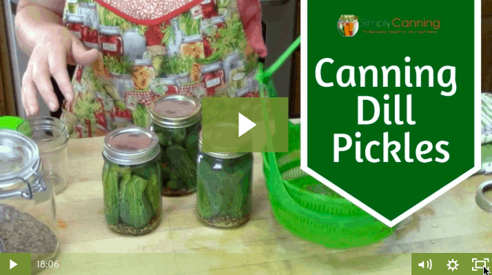 Sharon packing dill pickles into jars linking to the member lesson.