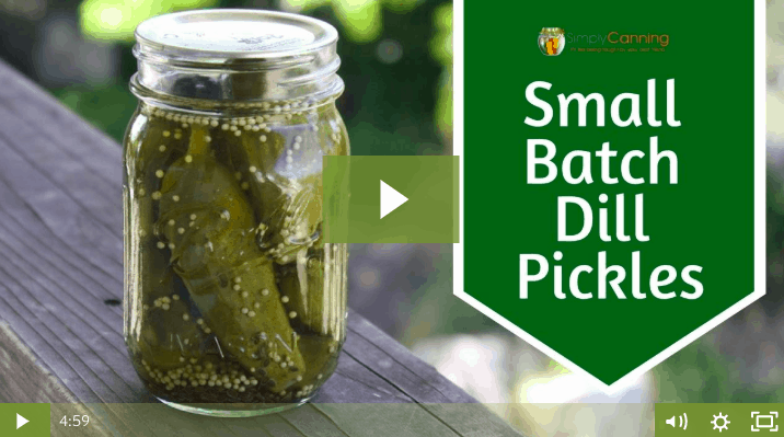 A jar of whole pickled cucumbers linking to the member lesson.