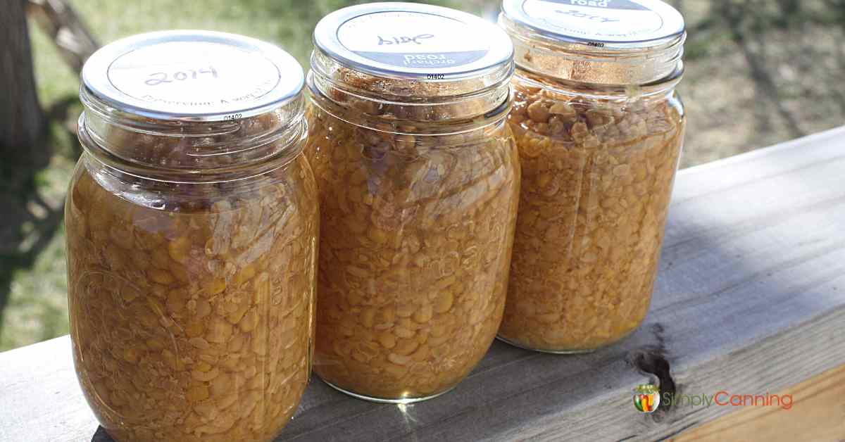 3 jars of canned corn