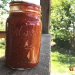 A jar of home canned spaghetti sauce.