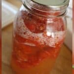 A strangely bubbling jar of canned tomatoes.