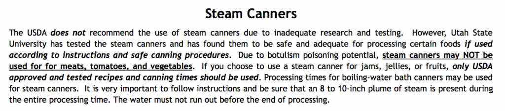 Steam Canning screenshot from the Utah Extension.